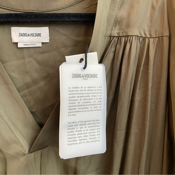 NWT Zadig & Voltaire - Ralia Asymmetric-Hem Satin Midi Dress, Size XS - Picture 14 of 14